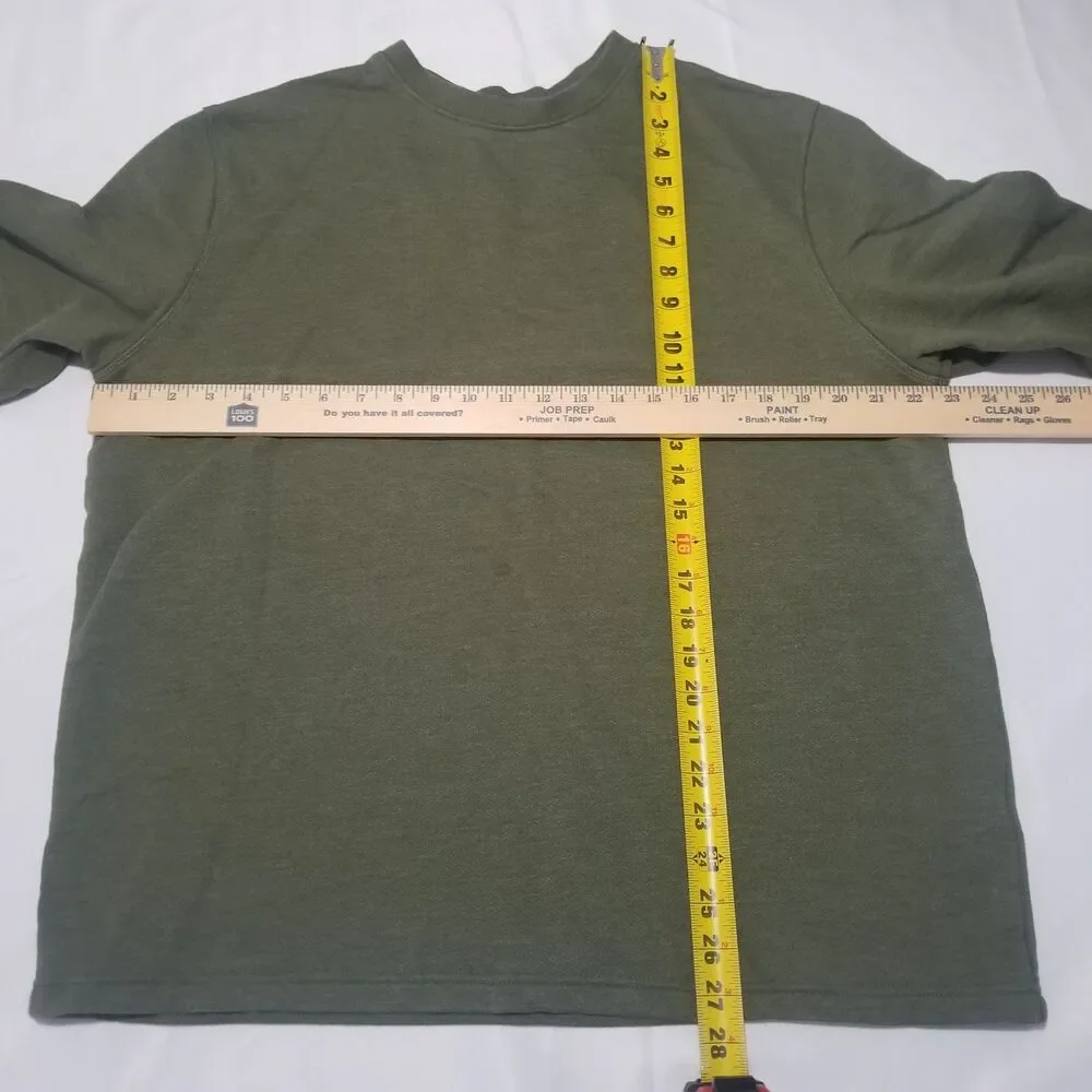 Orvis Men's Long Sleeve Textured Crew Neck Sweatshirt Olive Green Size L